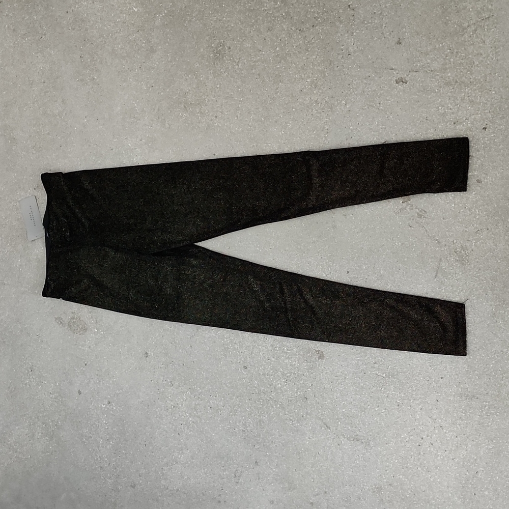 ZARA Black and Gold Glitter Leggings